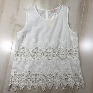 White eyelet tank top